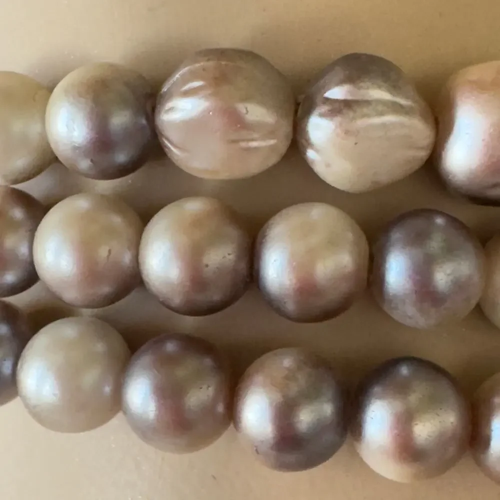 Vintage Baroque Crystal Pearl Triple Strand Citrine Rhinestone 1950s Necklace
